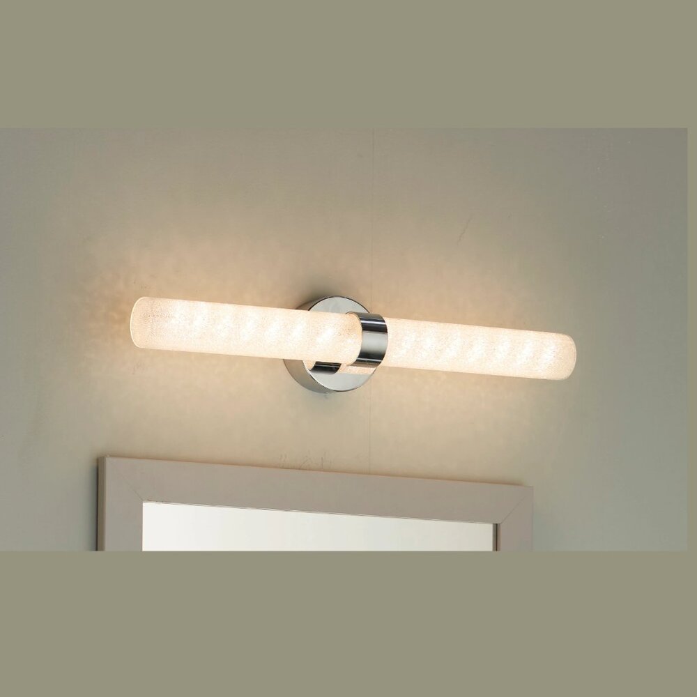 NEW allen + roth Caroline Wall Chrome Bathroom Modern LED Vanity Light Fixture - Picture 2 of 6